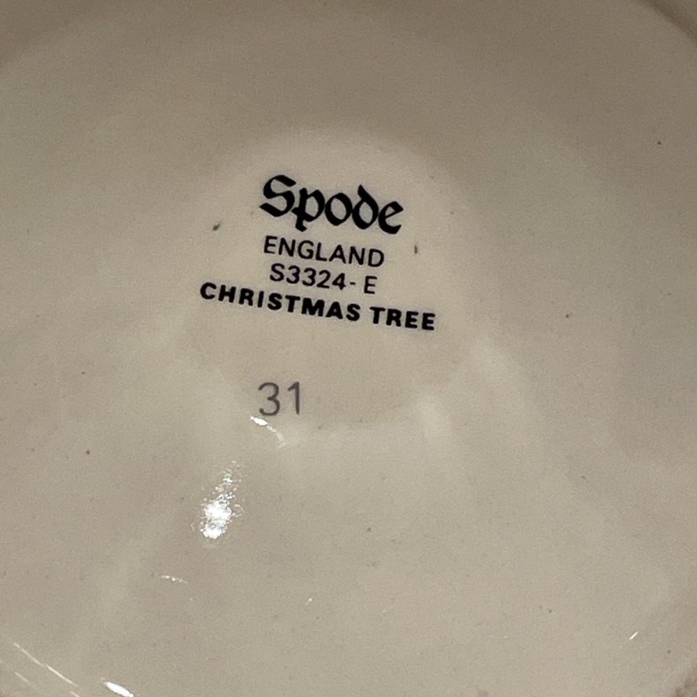 Vintage Spode Christmas Tree Chamberstick Candle Holder Holly Berry England - Picture 10 of 10